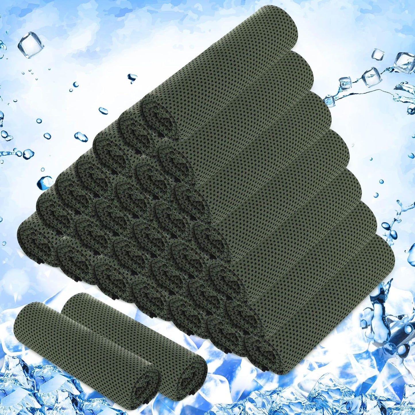 30 Pack Cooling Towels, 40"x12" Ice Breathable Soft Microfiber Workout Rags for Gym, Yoga, Golf, Running - Sweat Rag for Neck and Face
