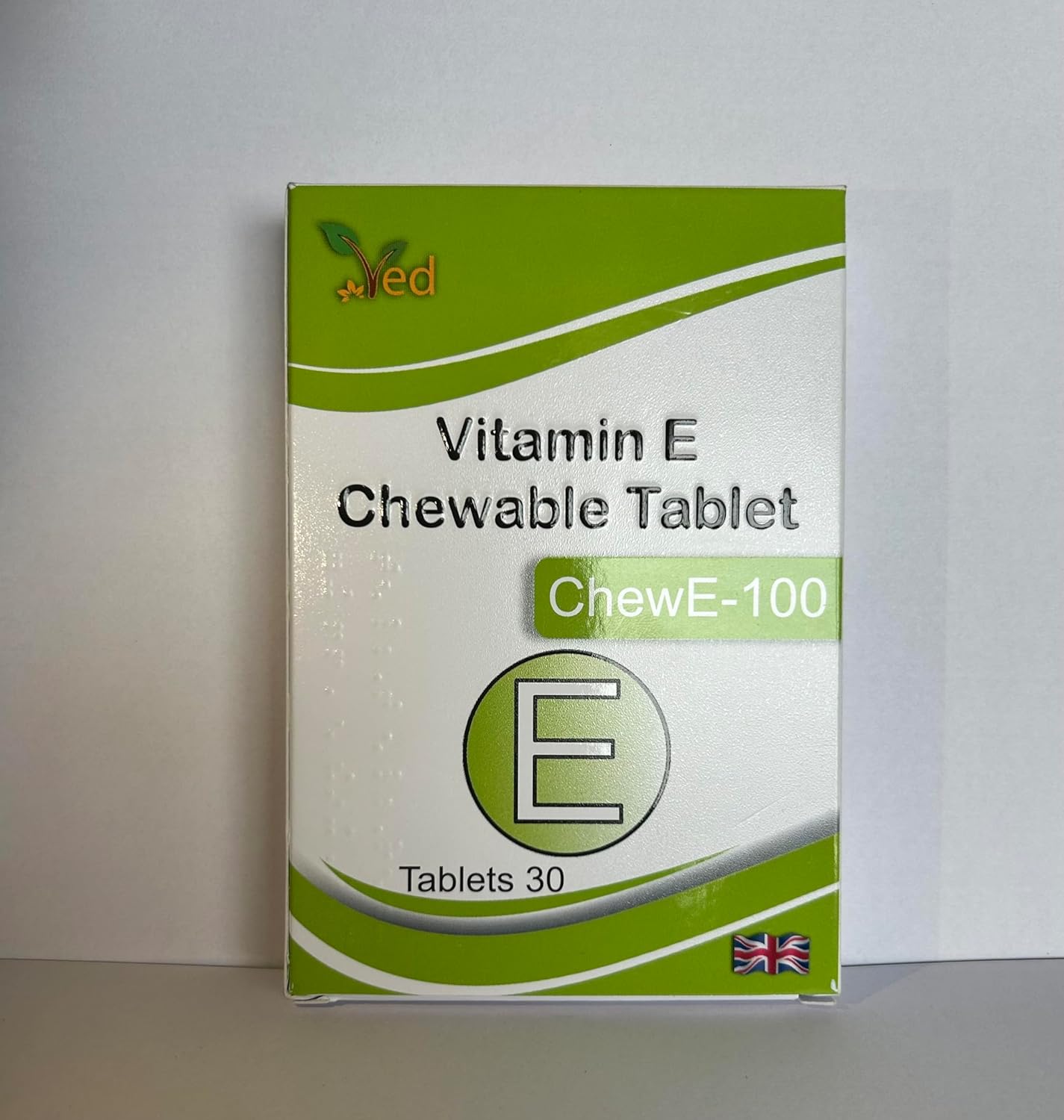 30-Pack VED Vitamin E 100mg Chewable Tablets for Daily Antioxidant Support