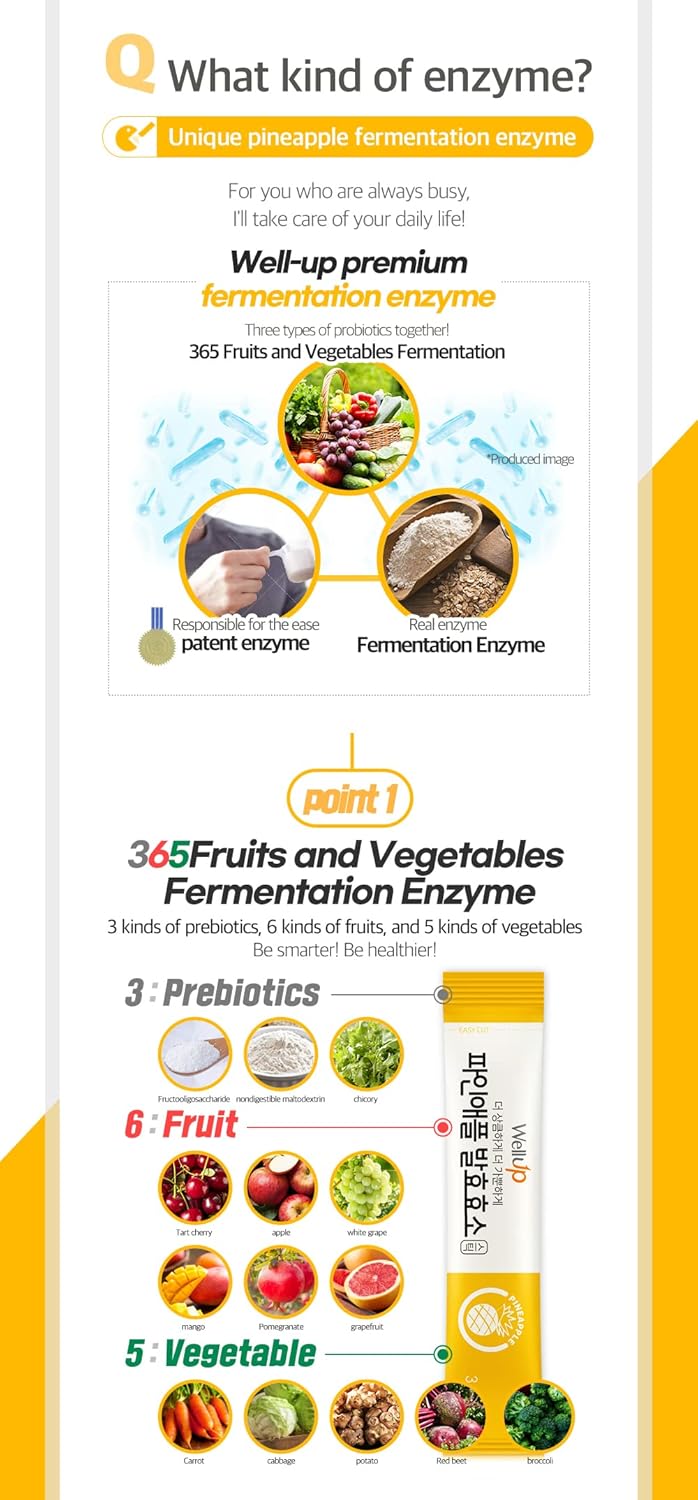 30 Packets of RAWEL Well Up Fermentation Digestive Enzymes - Pineapple Flavor - 3g Each - Cruch Choco/Pineapple Variety - BoostGo Australia