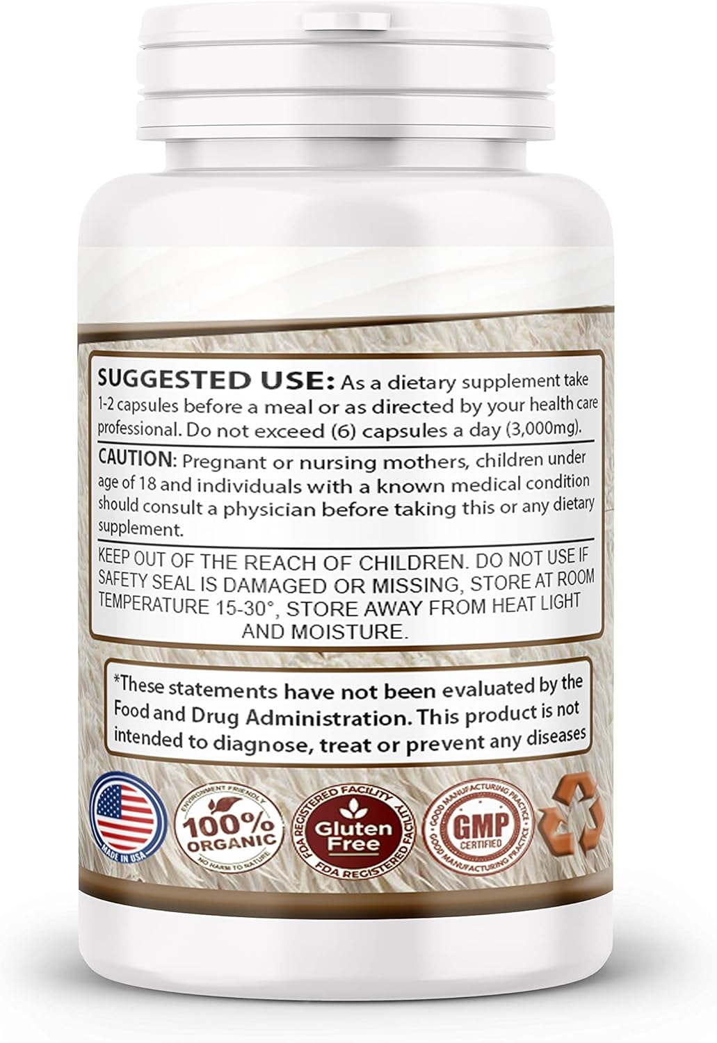 30% Polysaccharides Lion's Mane Extract Capsules - Brain Supplement for Memory & Cognitive Support - 60 Veggie Capsules