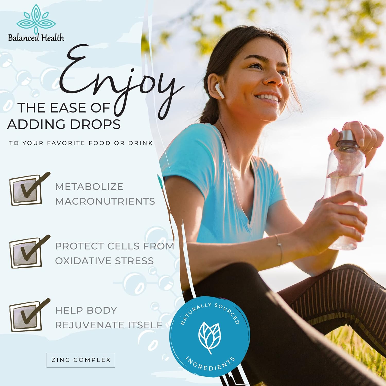 30 Servings of Peppermint Flavored Vegan Liquid Ionic Zinc Sulfate Drops with Trace Minerals for Immune Support