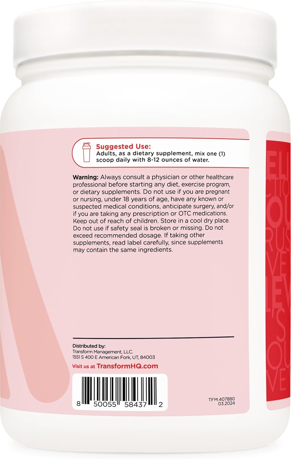 30 Servings TransformHQ Beauty Collagen Fruit Punch Blend for Hair, Skin, and Nails