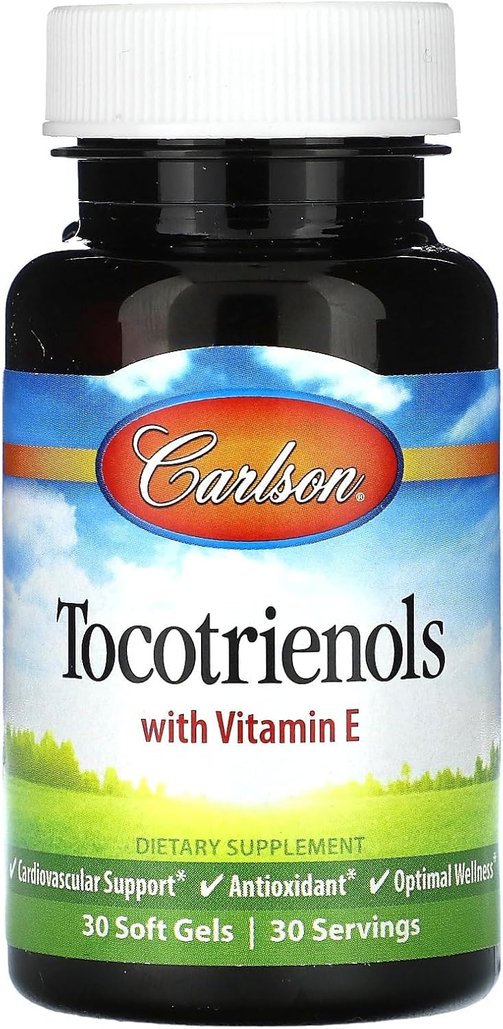 30 Softgels of Carlson Labs Tocotrienols with Natural Vitamin E - Antioxidant Supplement for Overall Health