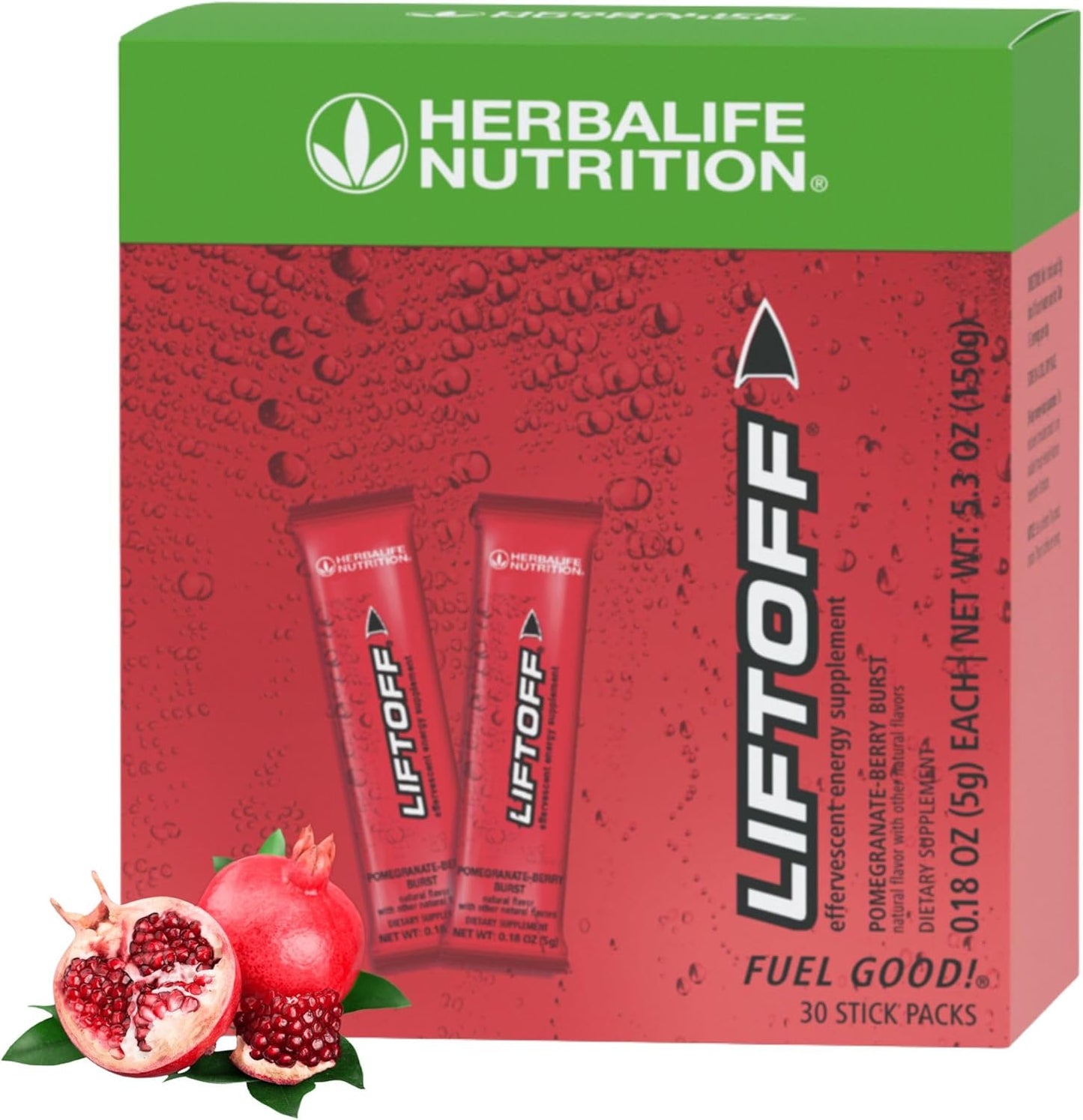 30 Tablets of HERBALIFE Liftoff Pomegranate-Berry Burst - Natural Energy Supplement