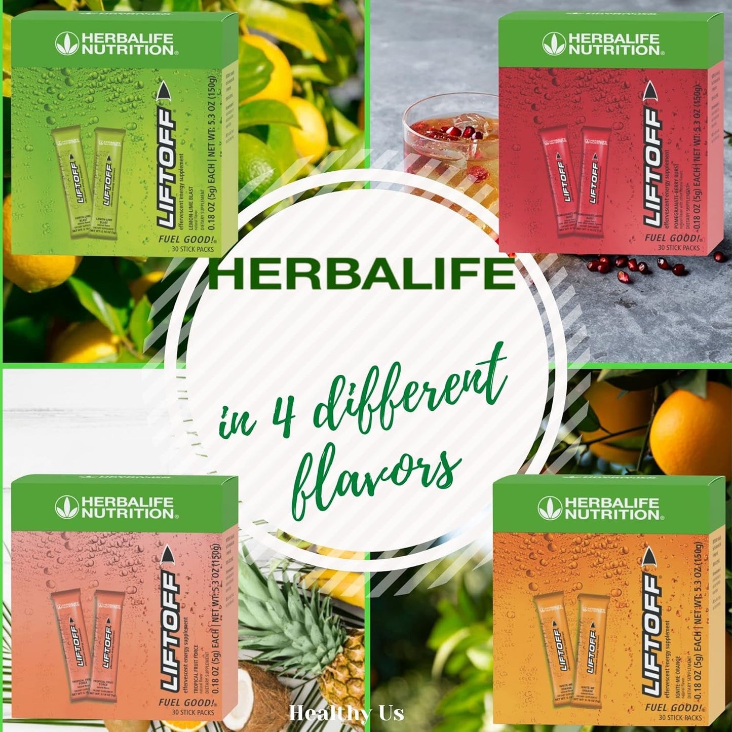 30 Tablets of HERBALIFE Liftoff Pomegranate-Berry Burst - Natural Energy Supplement