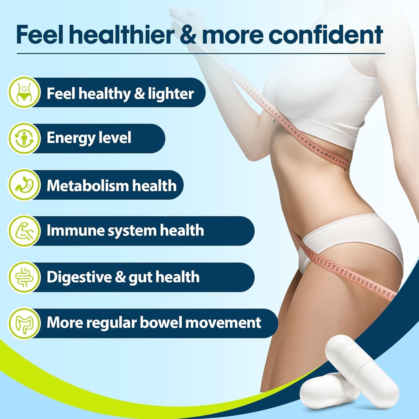 300 Billion CFU Probiotics for Gut Health - Organic Prebiotics Blend, 12 Strains Probiotic Supplement for Women and Men - 60 Capsules