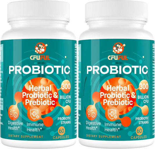300 Billion CFU Probiotics for Gut Health with 24 Strains & 15 Organic Herbs - Immune Support, Constipation, Bloating - 4 Month Supply