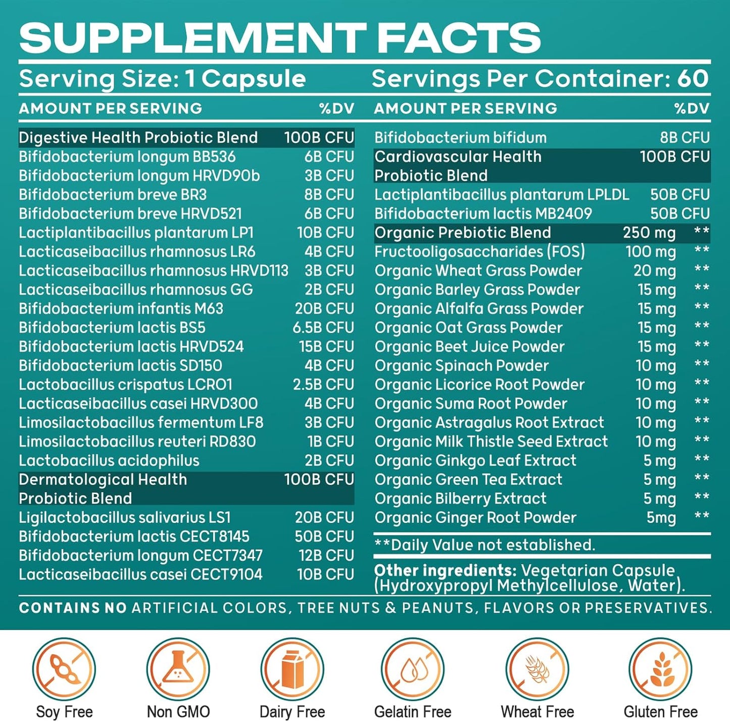 300 Billion CFU Probiotics for Gut Health with 24 Strains & 15 Organic Herbs - Immune Support, Constipation, Bloating - 4 Month Supply