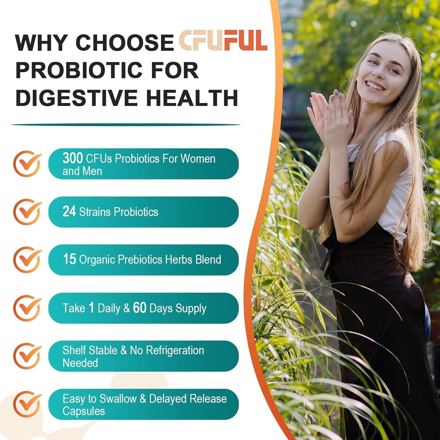 300 Billion CFU Probiotics for Gut Health with 24 Strains & 15 Organic Herbs - Immune Support, Constipation, Bloating - 4 Month Supply