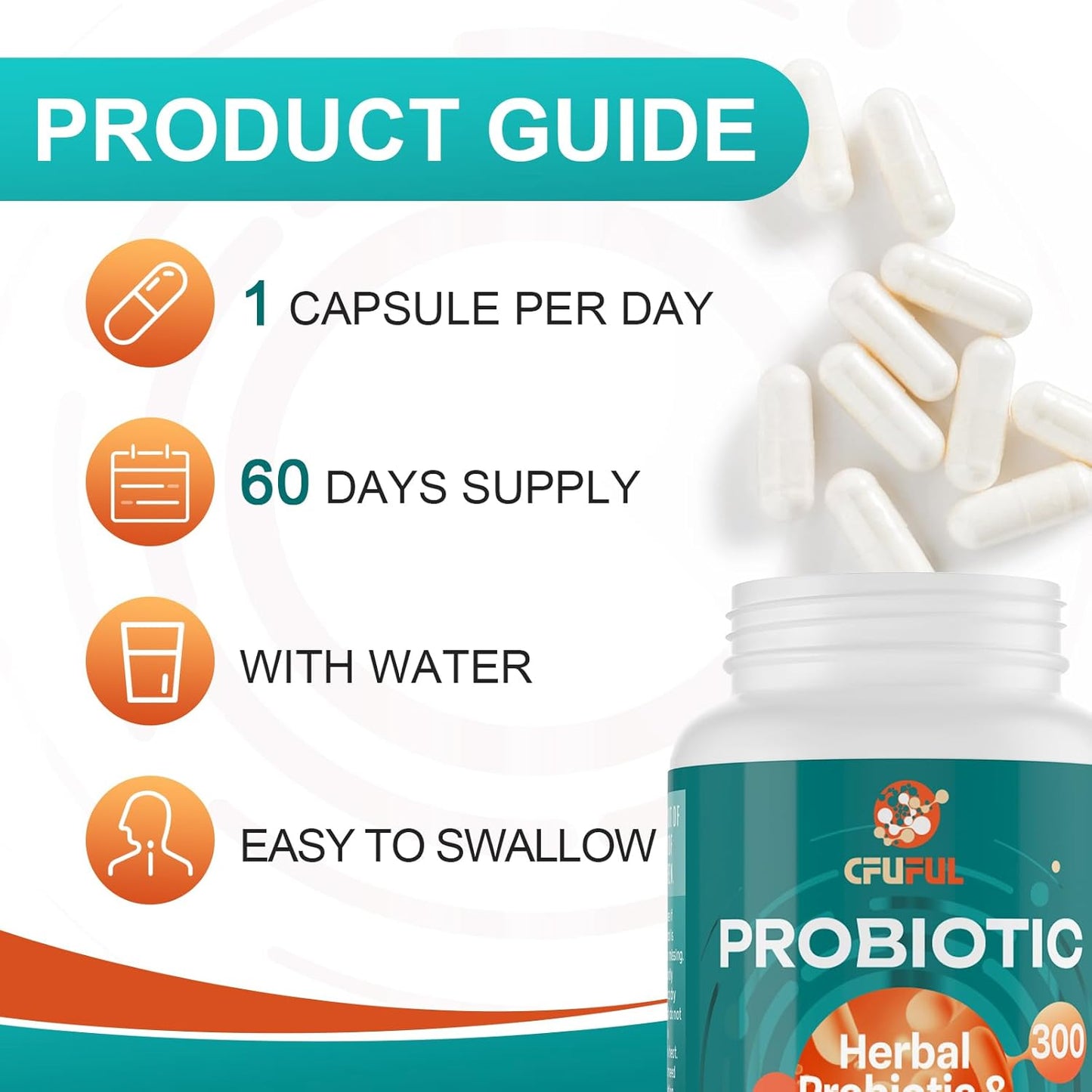300 Billion CFU Probiotics for Gut Health with 24 Strains & 15 Organic Herbs - Immune Support, Constipation, Bloating - 4 Month Supply