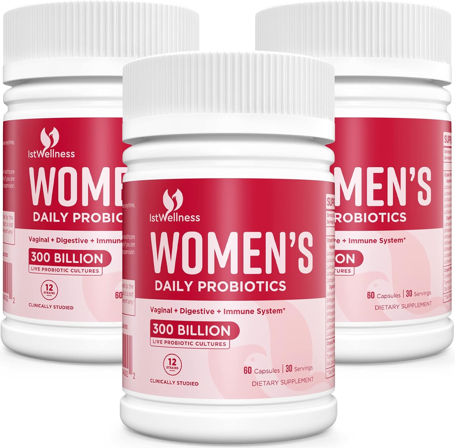 300 Billion CFU Probiotics for Women with Cranberry - 12 Strains for Vaginal & Urinary Health - 180 Capsules