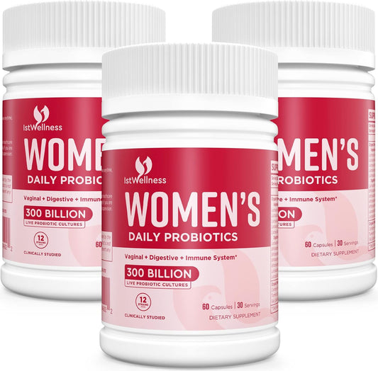 300 Billion CFU Probiotics for Women with Cranberry - 12 Strains for Vaginal & Urinary Health - 180 Capsules
