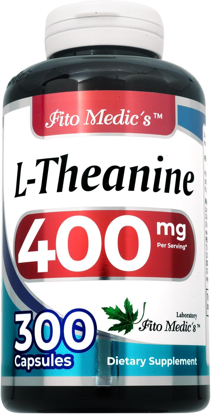 300 Capsules of FITO MEDIC'S Lab L-Theanine Extract - 400mg Concentrate Supplement for Ultra High Absorption