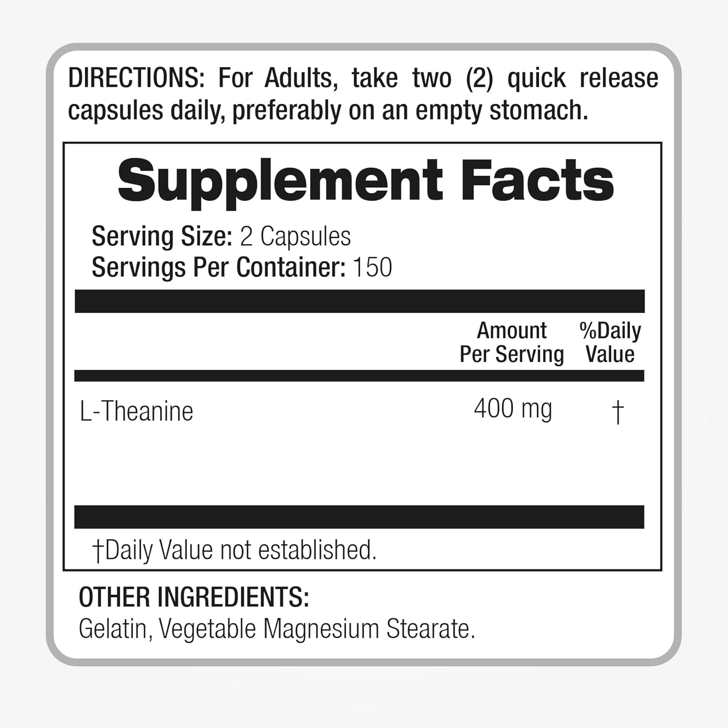 300 Capsules of FITO MEDIC'S Lab L-Theanine Extract - 400mg Concentrate Supplement for Ultra High Absorption