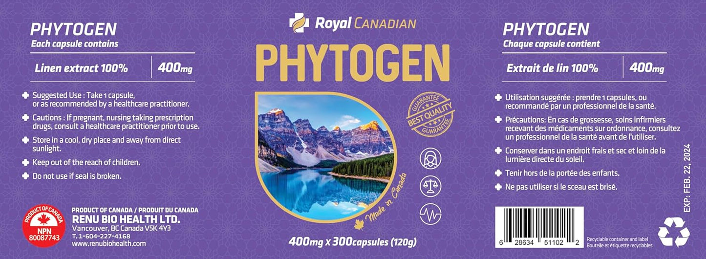 300 Capsules of ROYAL CANADIAN Phytogen-Premium Women's Hormonal Balance Support Supplement
