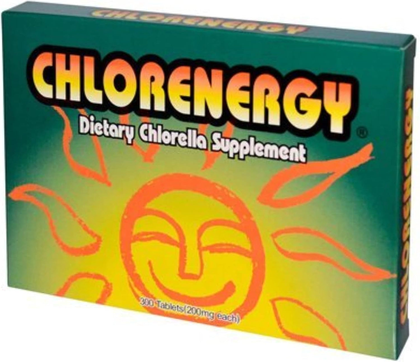 300 Count Chlorenergy Chlorella Tablets, 200mg - Natural Detox Supplement for Immune Support