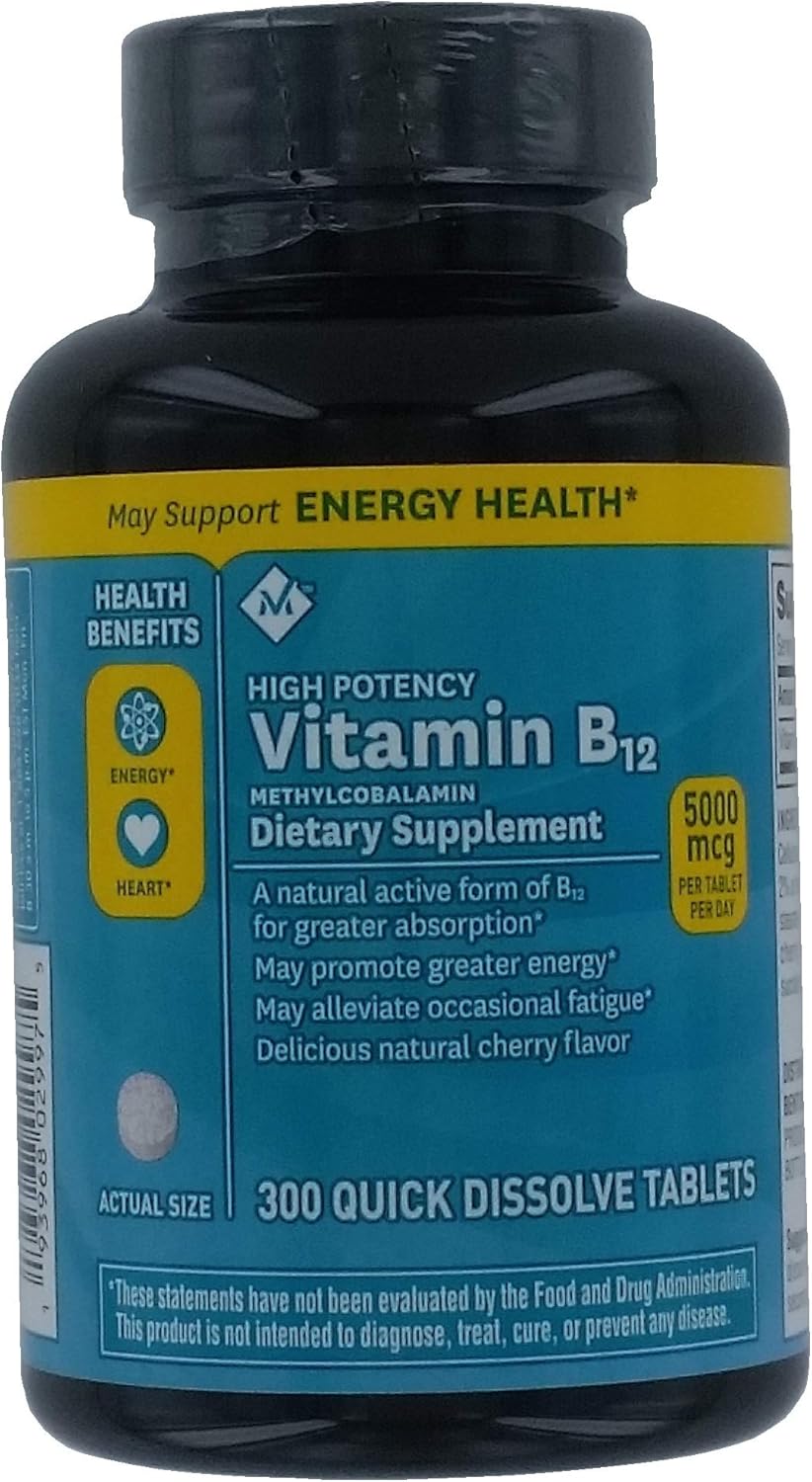 300 Count Members Mark Sublingual Vitamin B12 5000mcg (3 Pack) for Members