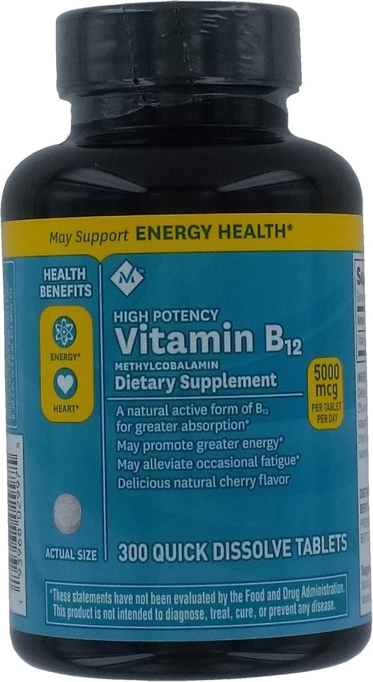 300 Count Members Mark Sublingual Vitamin B12 5000mcg (3 Pack) for Members