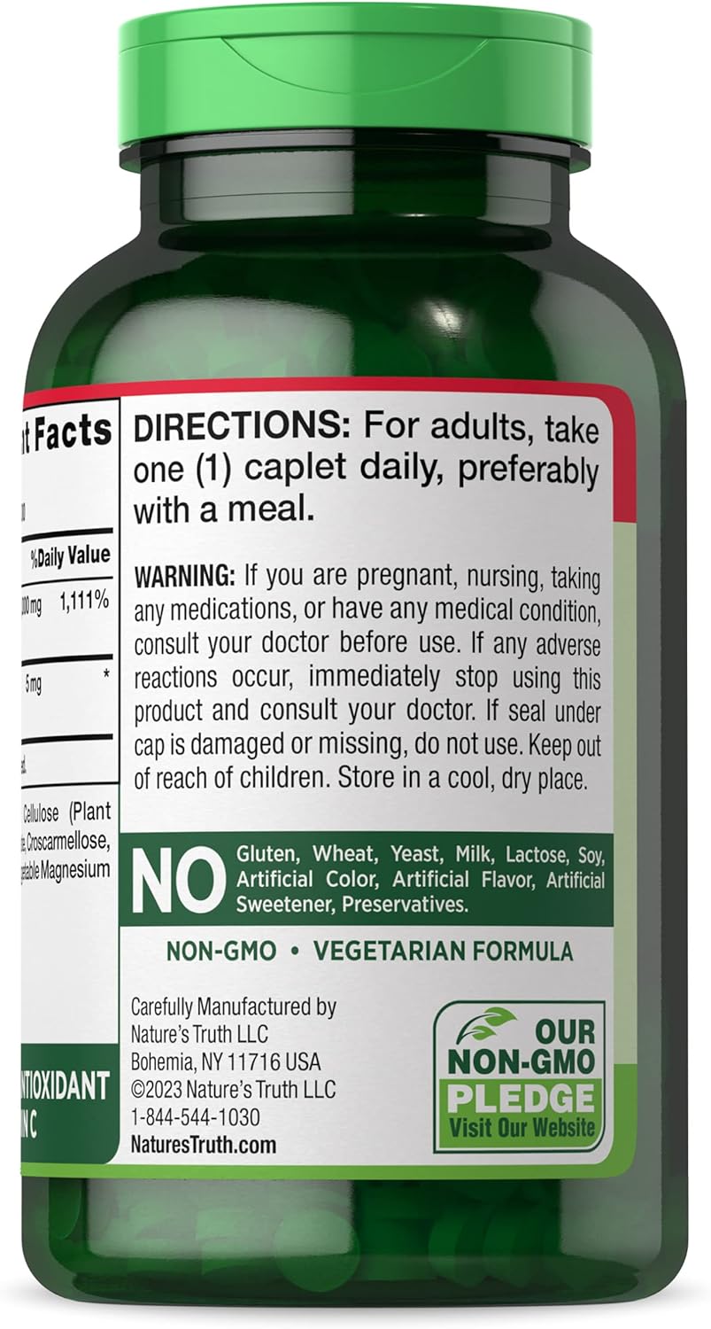 300 Count Nature's Truth Vitamin C 1000mg Caplets with Rose HIPS - Vegetarian, Non-GMO & Gluten Free