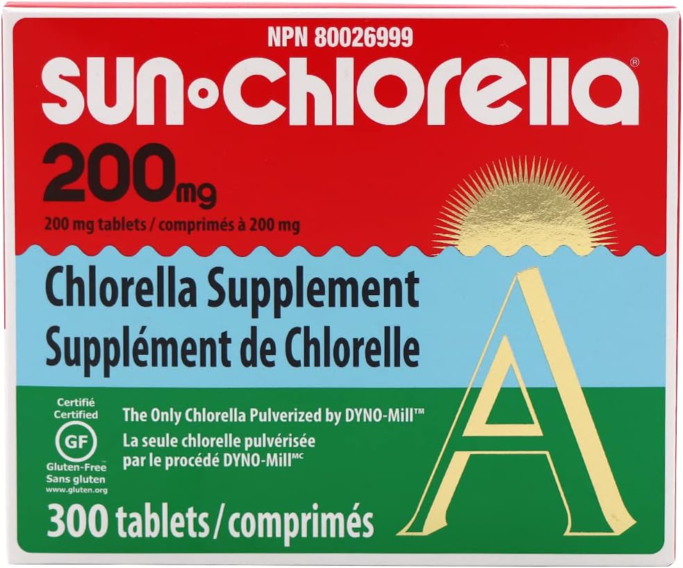 300 Count Sun Chlorella Eleuthero Nutritional Tablets, 200 mg - Natural Energy Boost & Immune Support