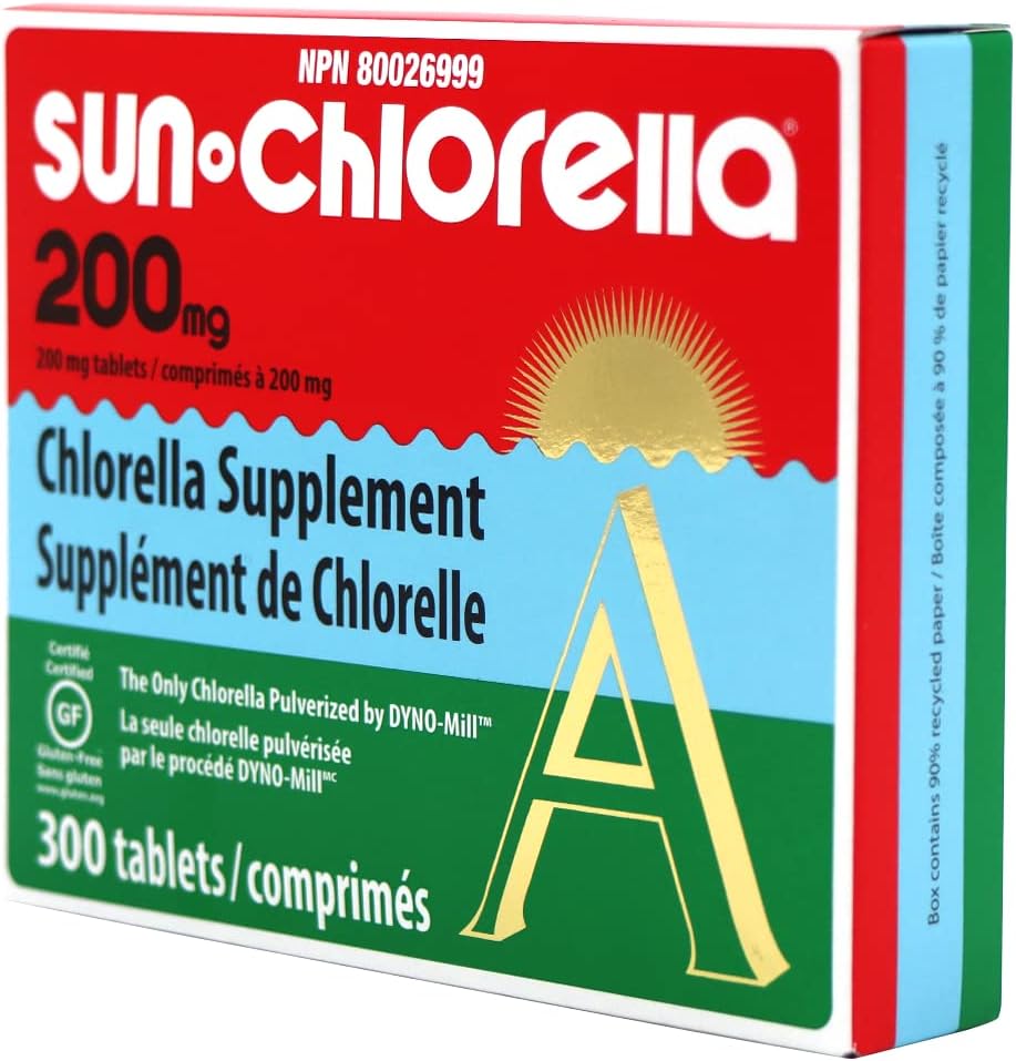 300 Count Sun Chlorella Eleuthero Nutritional Tablets, 200 mg - Natural Energy Boost & Immune Support