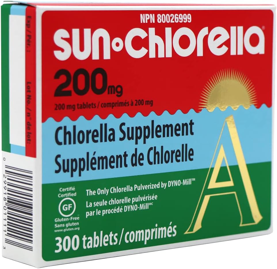 300 Count Sun Chlorella Eleuthero Nutritional Tablets, 200 mg - Natural Energy Boost & Immune Support