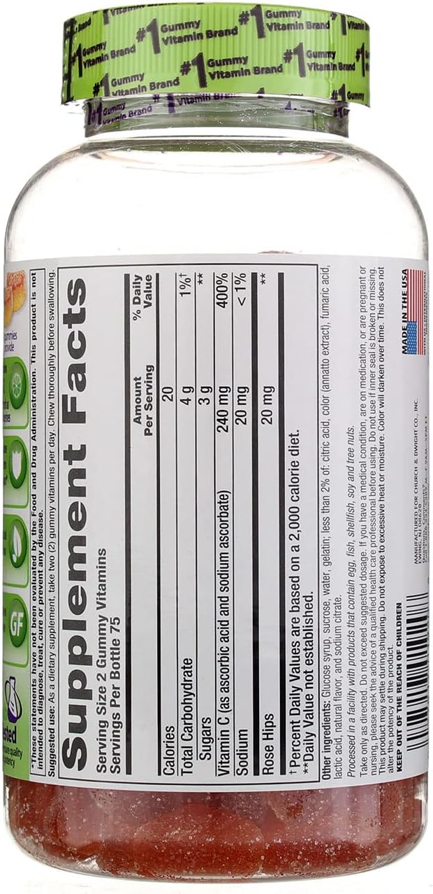 300 Count Vitafusion Power C Gummies - Immune Support Supplement