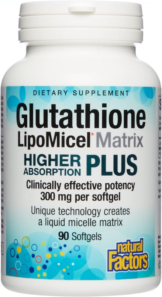 300 mg Natural Factors Glutathione LipoMicel Matrix Softgels for Enhanced Absorption & Antioxidant Support