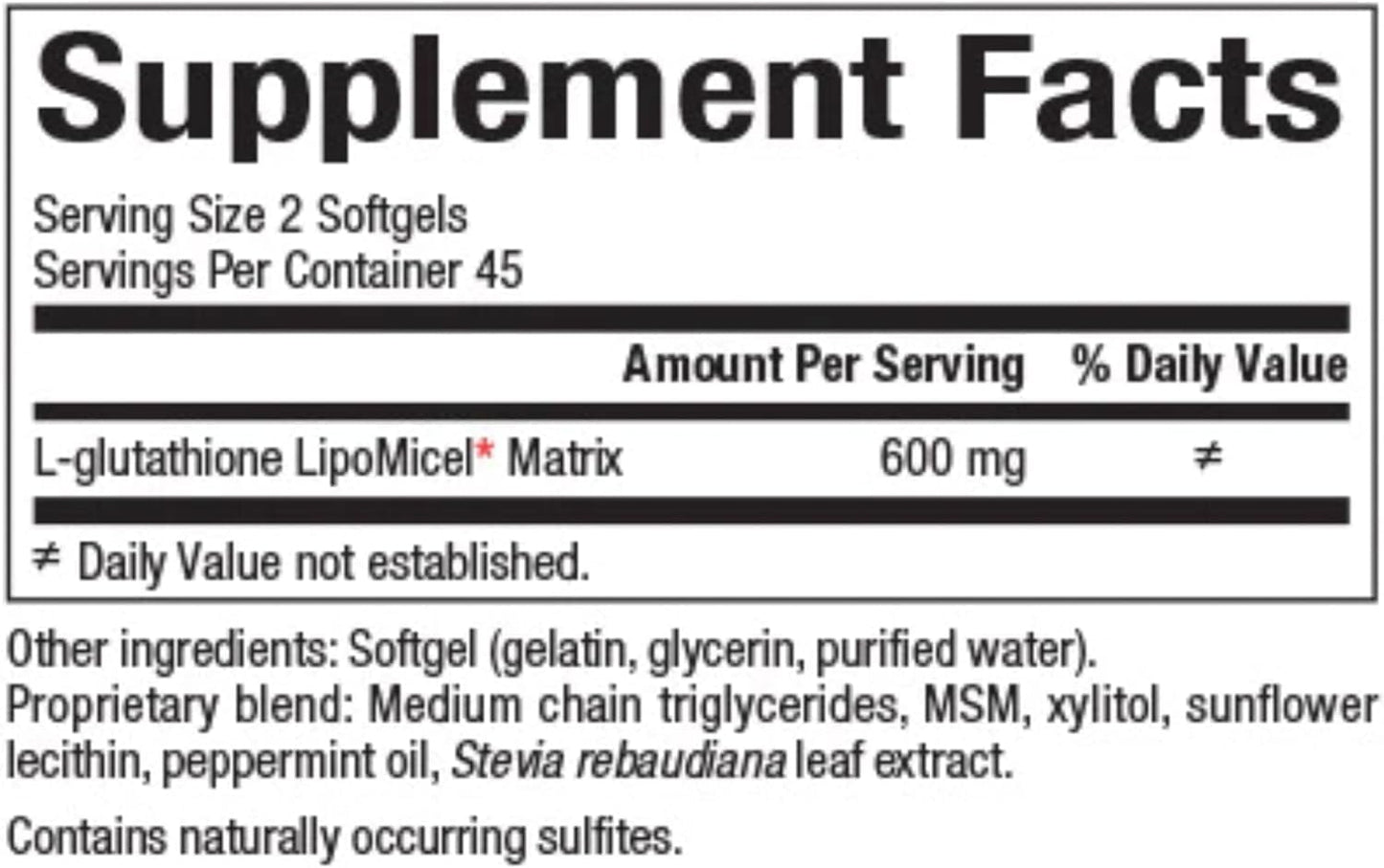 300 mg Natural Factors Glutathione LipoMicel Matrix Softgels for Enhanced Absorption & Antioxidant Support