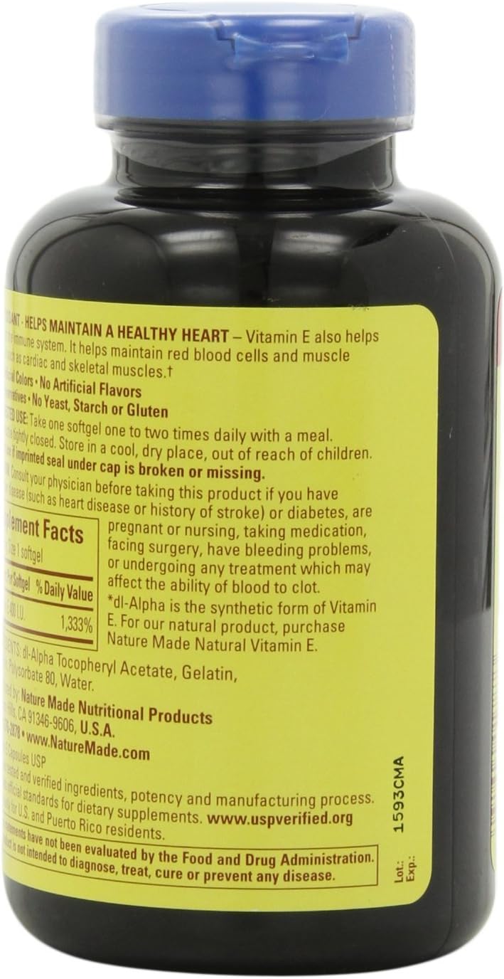 300 Softgels Nature Made Vitamin E Supplement with 400IU Strength