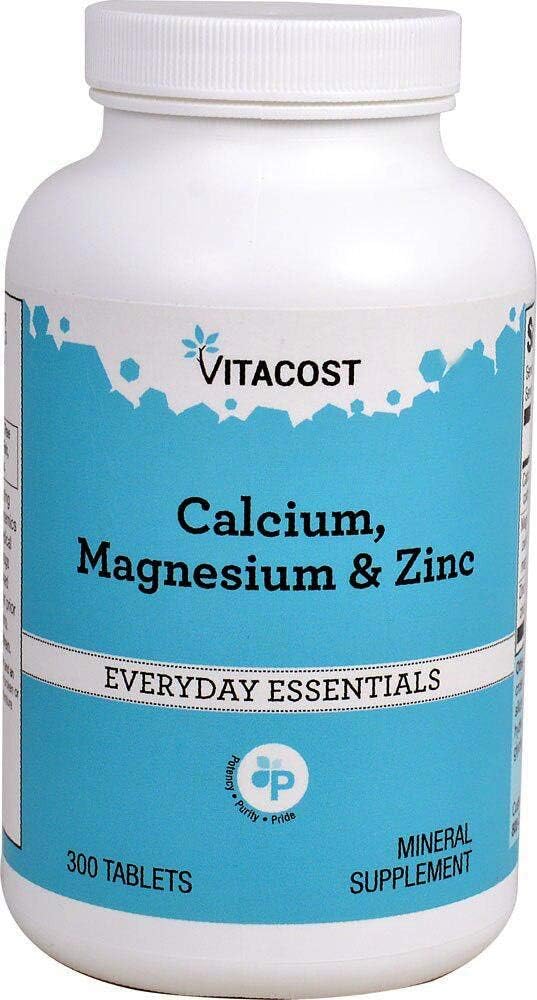 300 Tablets of Vitacost Brand Calcium, Magnesium & Zinc Supplement