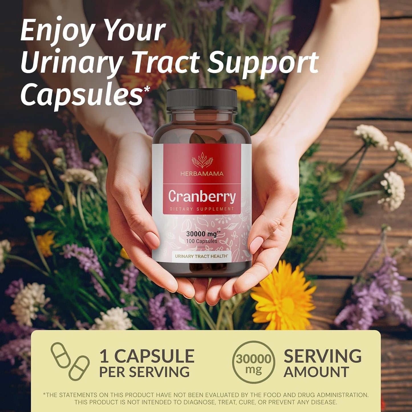 30,000mg Cranberry Powder Capsules for Urinary Tract & Bladder Support - Vegan & Non-GMO - 100 Capsules - BoostGo Australia
