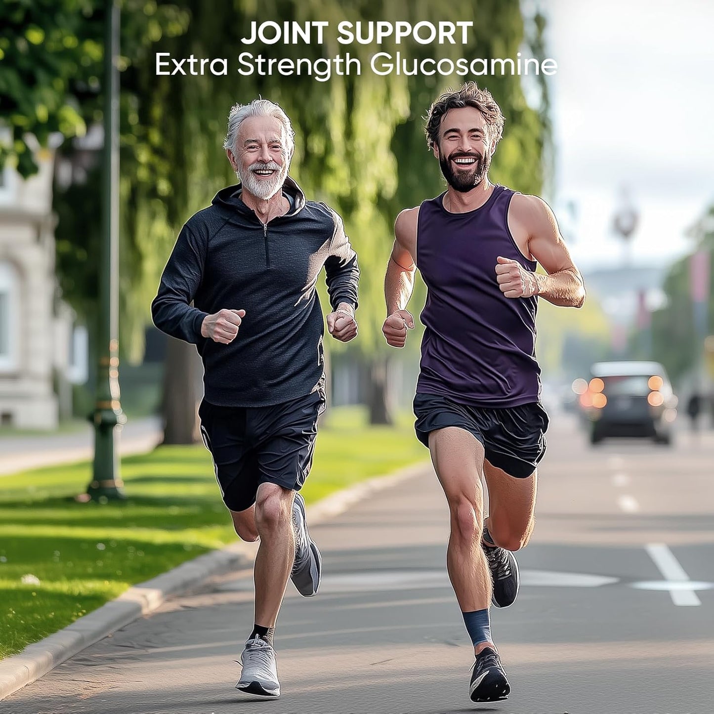 3000mg Glucosamine Chondroitin MSM Gummies for Joint Support - Blueberry Flavor, Antioxidant Immune Support, Bone & Joint Flexibility, Strength & Mobility - LeftNutra