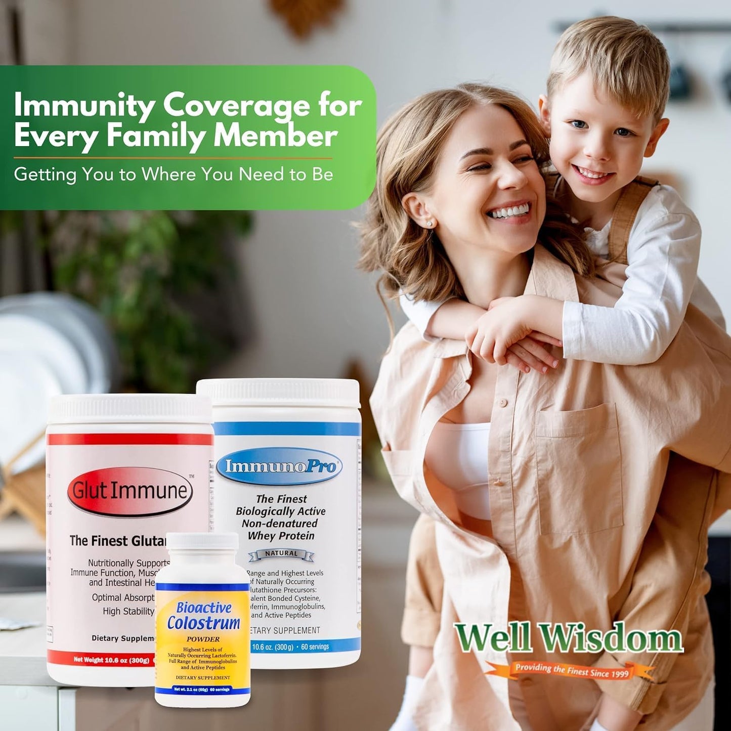 300g Well Wisdom Proteins Glut Immune Powder - Dairy-Free Covalent Bonded Supplement for Gut Health & Recovery