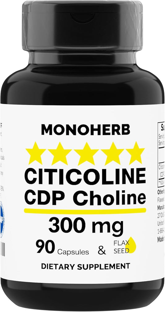 300mg Citicoline CDP Choline - 90 Vegetarian Capsules by MONOHERB