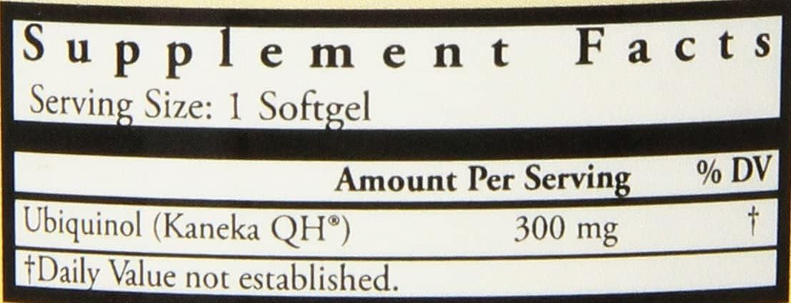 300mg Healthy Origins Ubiquinol Softgels - Kaneka Ubiquinol Supplements for Heart Health - Non-GMO Antioxidant Support - Gluten-Free - Activated CoQ10