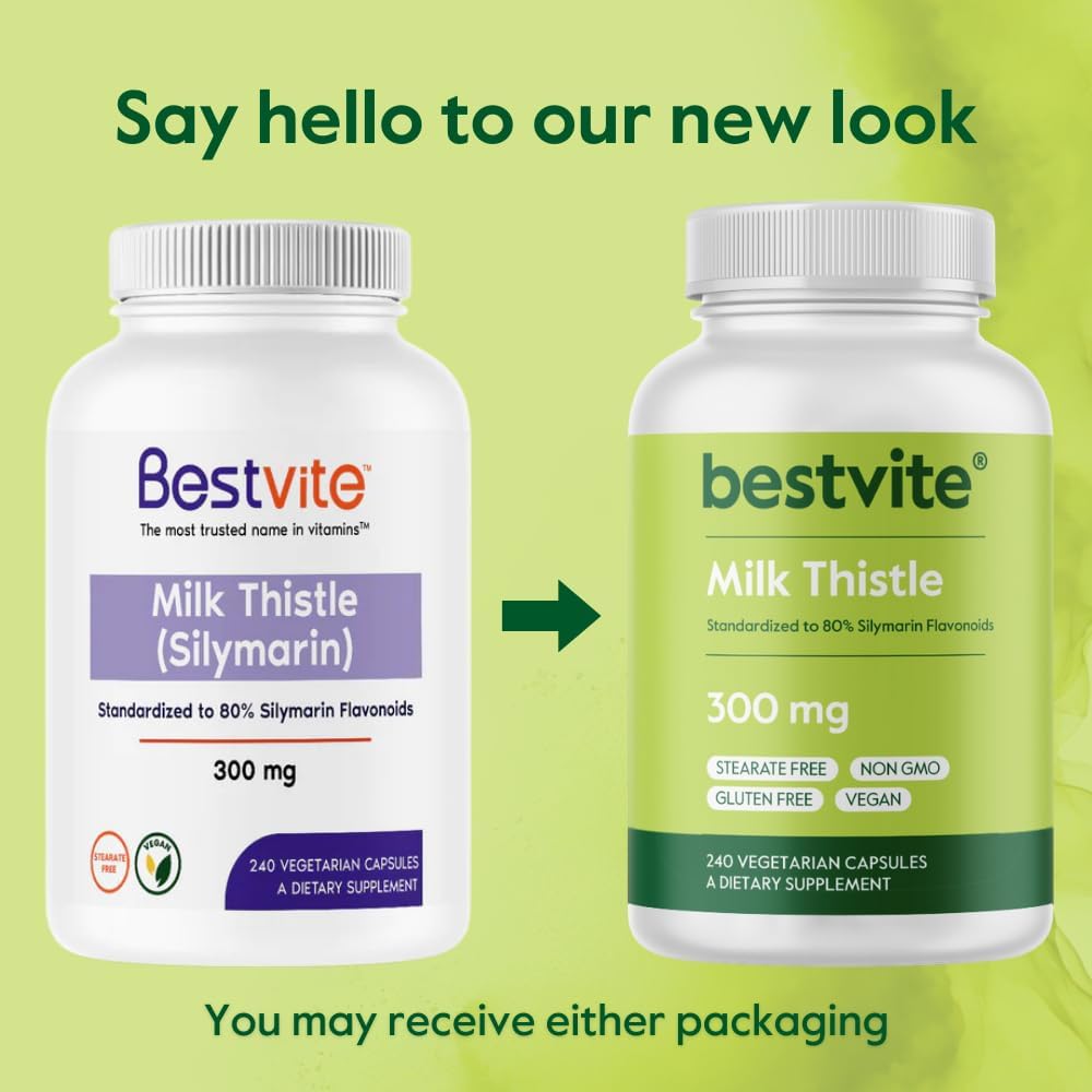 300mg Milk Thistle Capsules (240 Vegetarian) - 80% Silymarin Flavonoids - Vegan, Non-GMO, Gluten-Free - No Stearates - BoostGo Australia