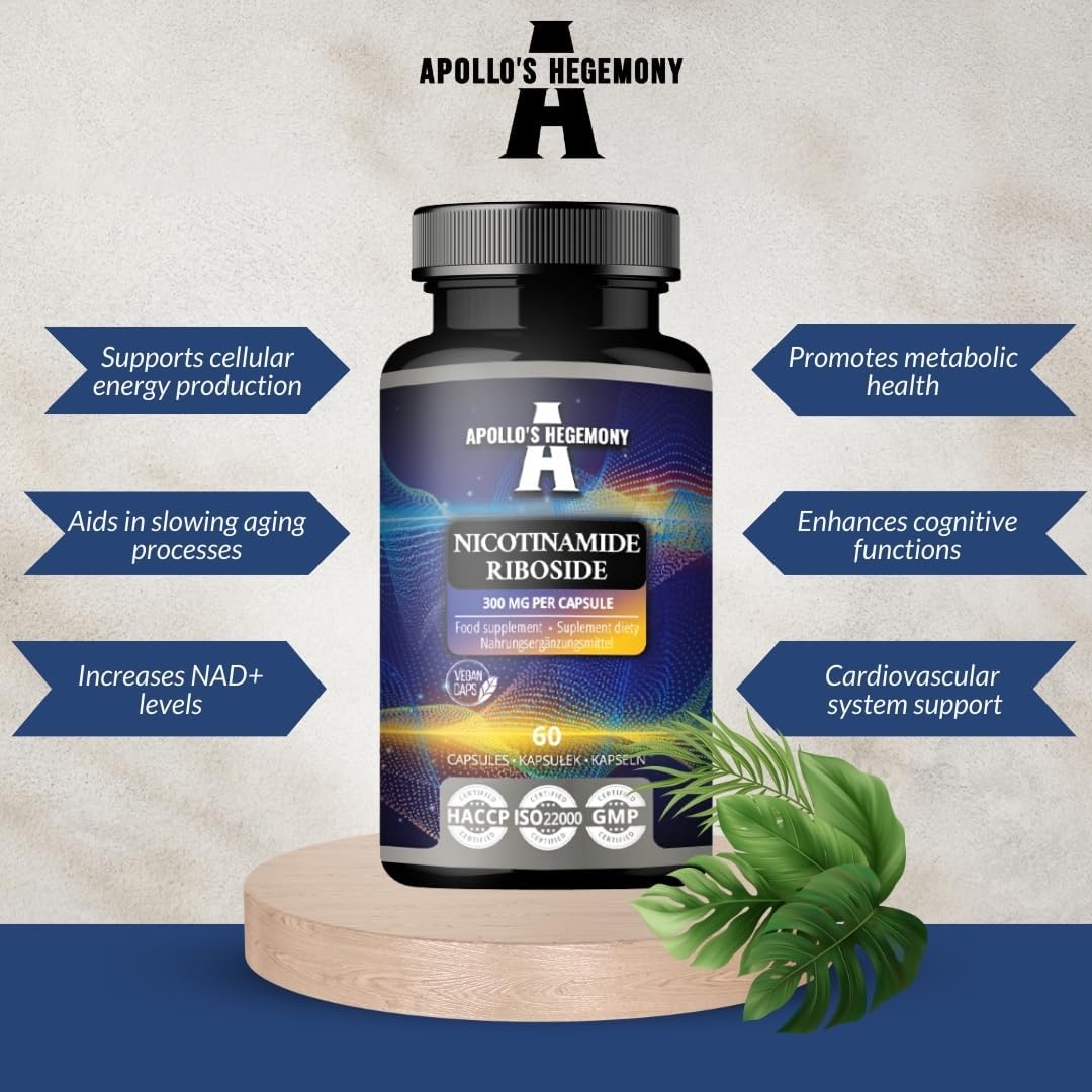 300mg Nicotinamide Riboside (NR) - 60 Vegan Capsules - Energy & Metabolism Support - NAD+ Precursor - Vitamin B3 Supplement