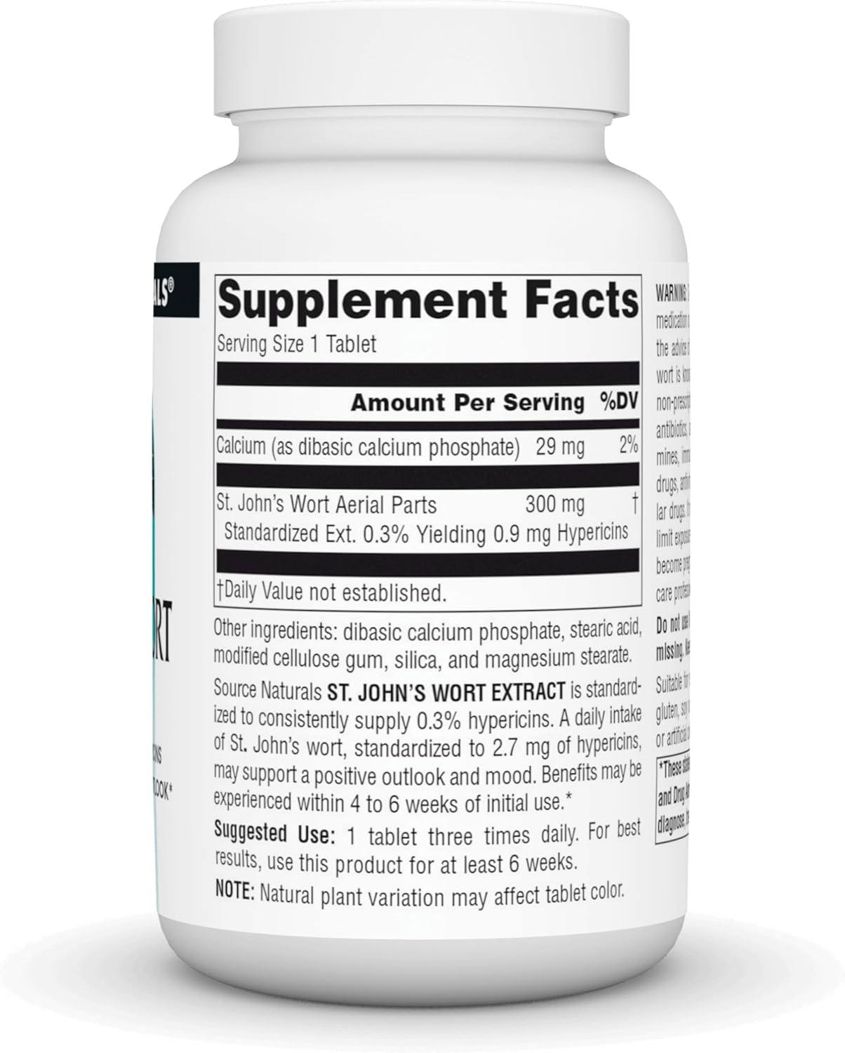 300mg St. Johns Wort Extract for Positive Mental Outlook - 240 Tablets by Source Naturals