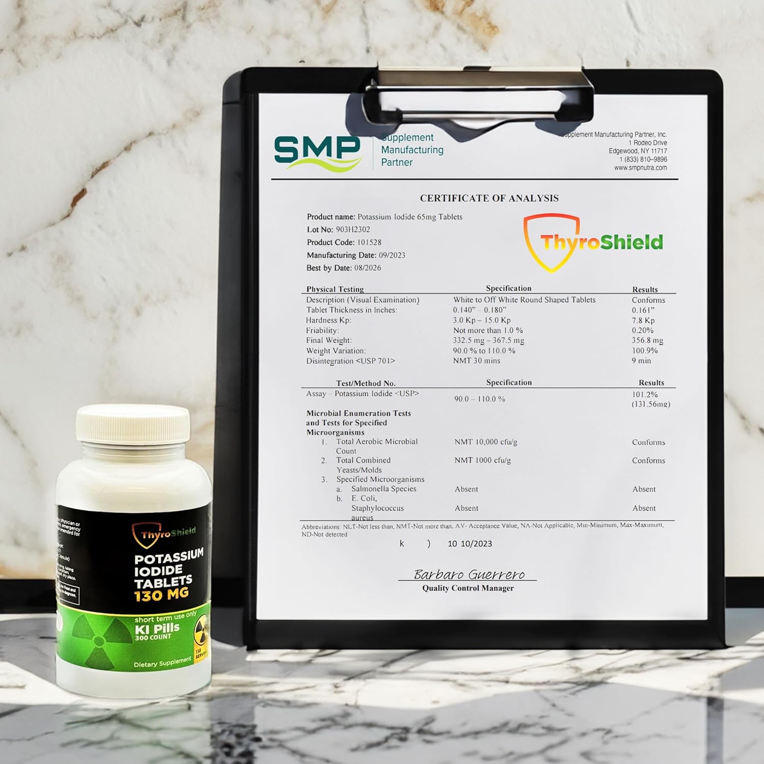 30ct ThyroShield Potassium Iodide Tablets 130mg Made in USA for Radiation Exposure - Iodine Pills - KI Pills - YODO Naciente