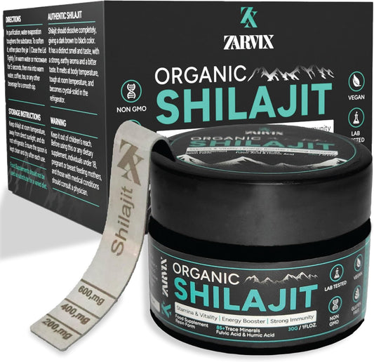 30g HURRIAJ Himalayan Shilajit Resin with Spoon - 3 Month Supply of Pure Gold Grade Shilajit for Men and Women - Energy Booster with Trace Minerals