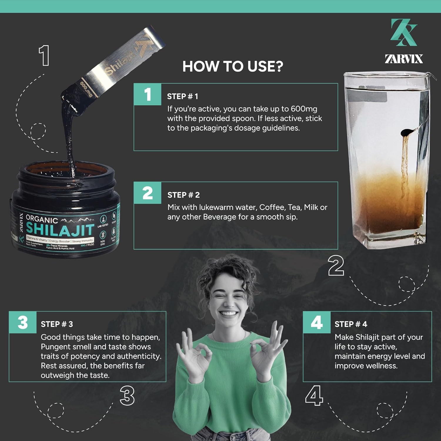 30g HURRIAJ Himalayan Shilajit Resin with Spoon - 3 Month Supply of Pure Gold Grade Shilajit for Men and Women - Energy Booster with Trace Minerals