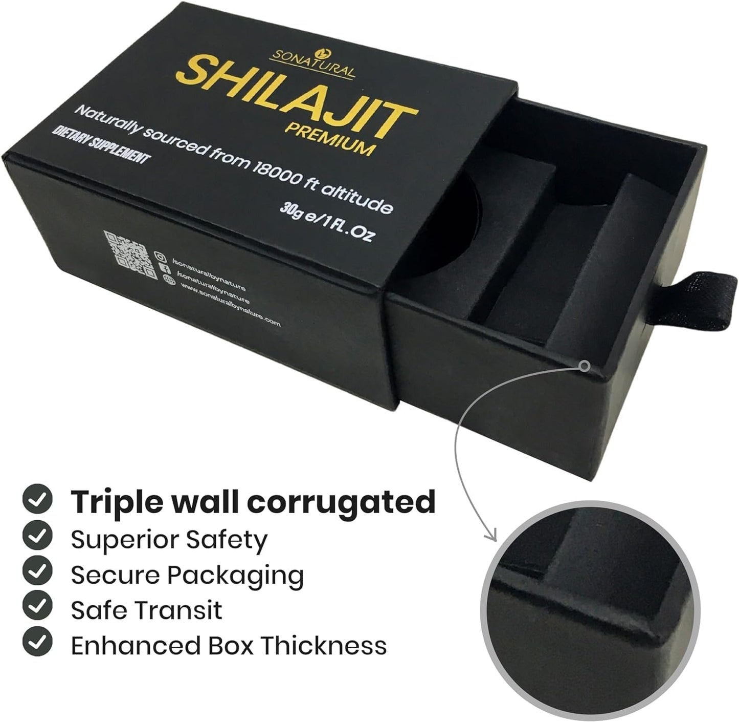 30g Pure Himalayan Organic Shilajit Resin with Fulvic Acid - Energy & Immune Support