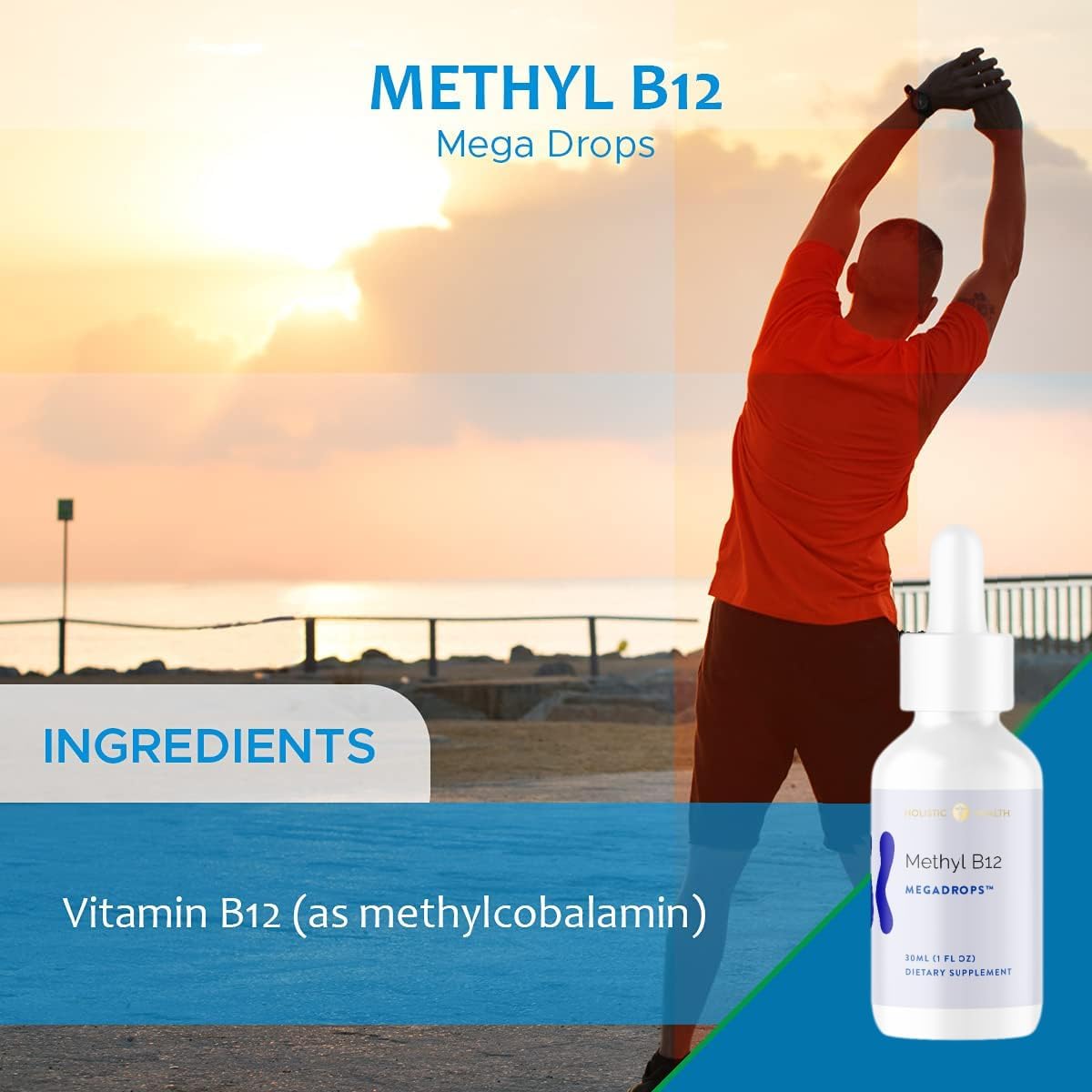 30ML Holistic Health Methyl B12 MegaDropsTM for Natural Wellness