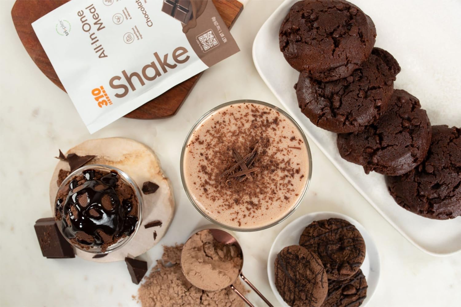 310 Nutrition All-In-One Meal Replacement Shake with Fiber Rich Vegan Superfood Blend - Natural Sweeteners - Low Carb, Keto, Paleo Friendly - Gluten Free - 26 Essential Vitamins & Minerals - Variety Pack - Chocolate Bliss