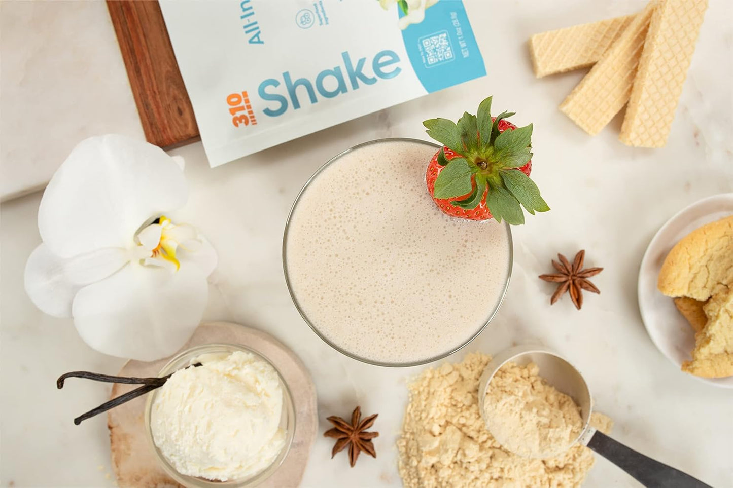 310 Nutrition Vanilla Crème Meal Replacement Shake with Fiber Rich Superfood Blend - Low Carb, Keto & Paleo Friendly - Gluten Free - 26 Vitamins & Minerals - Variety Pack