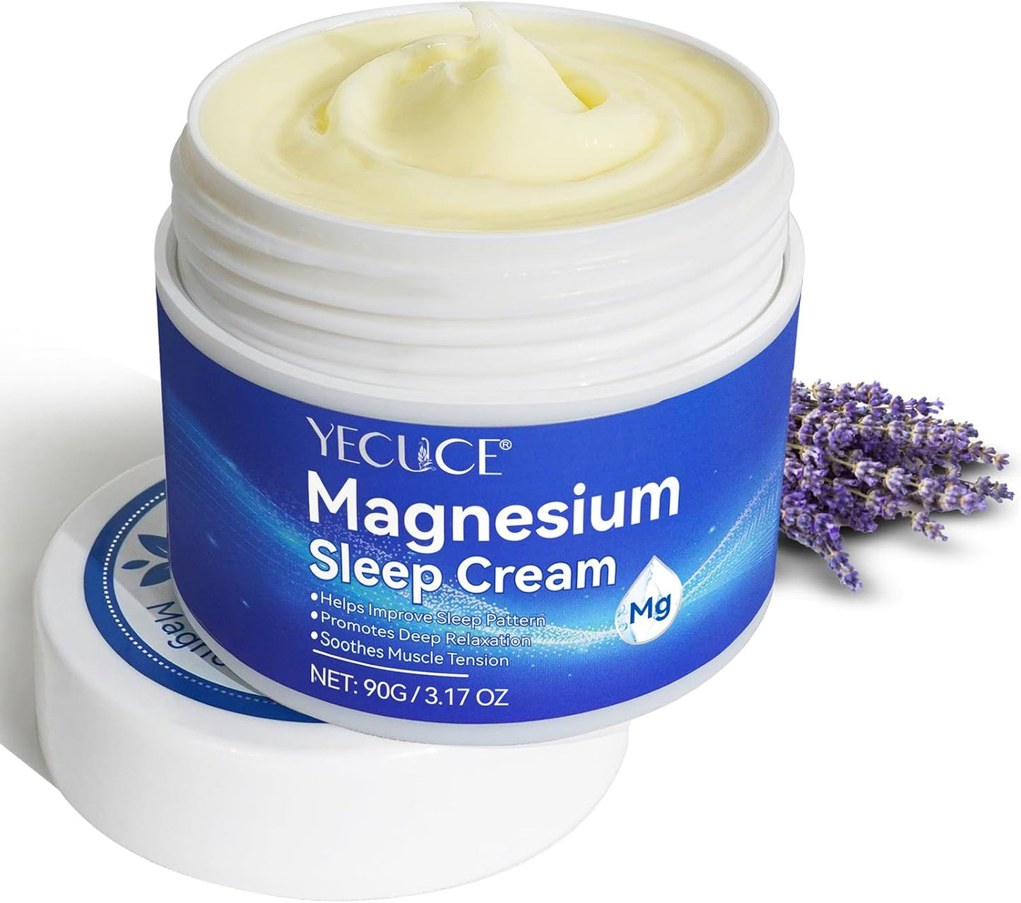 3.17 OZ Lemaymay Magnesium Oil Lotion Cream for Feet - Genuine Zechstein Topical Magnesium Chloride - Relieves Muscle Tension