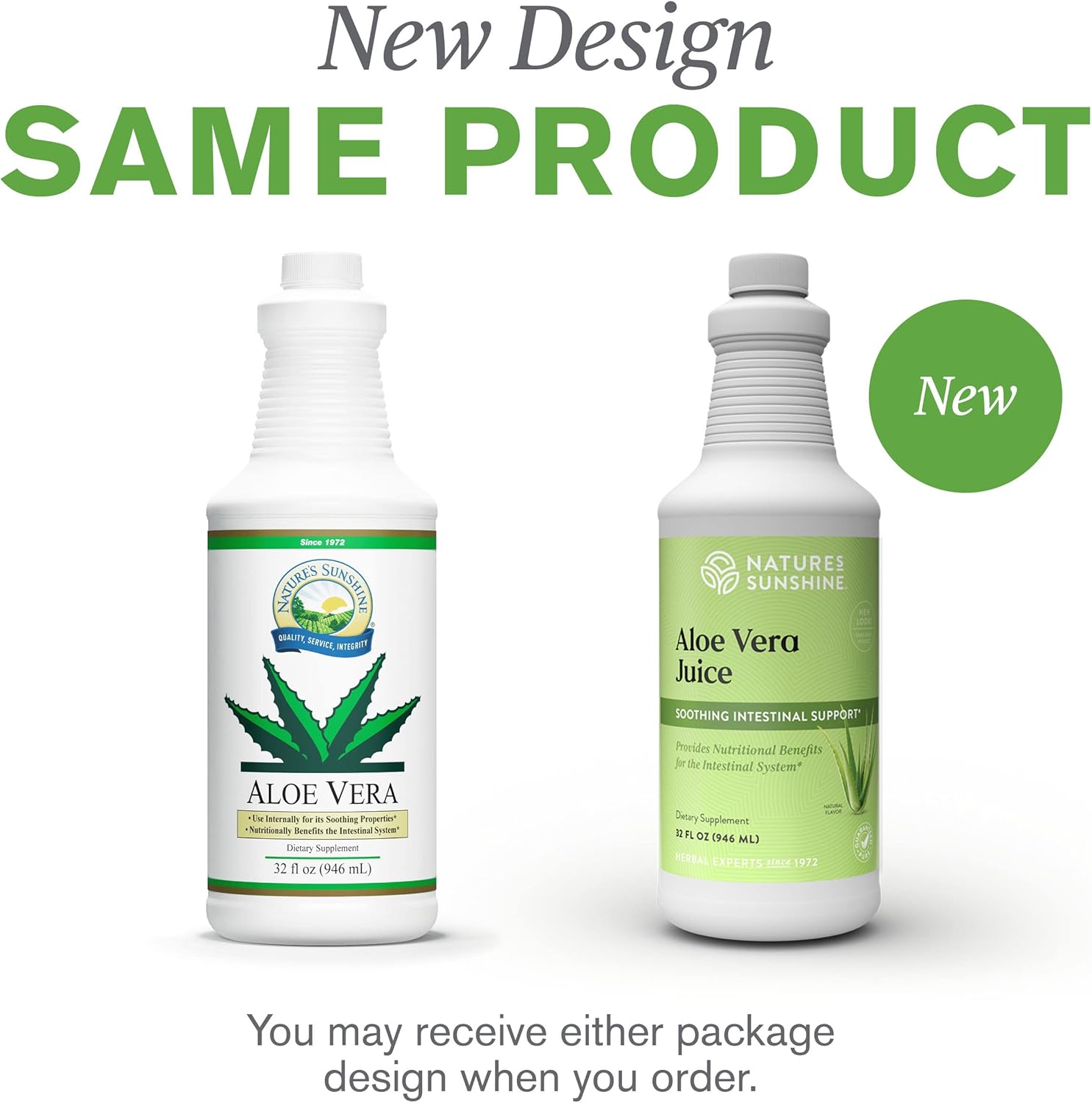 32 Fl Oz Nature's Sunshine Aloe Vera Juice - Pure and Natural Aloe Supplement