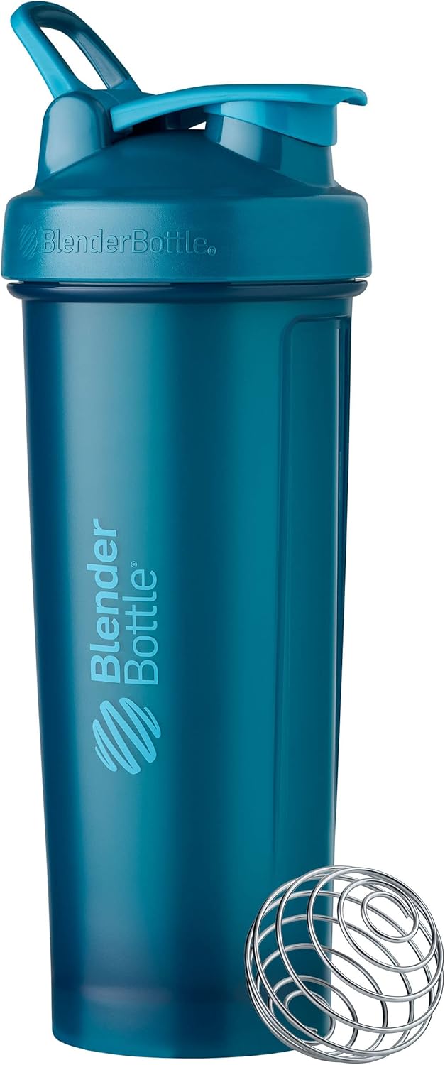 32-Ounce Ocean Blue BlenderBottle Classic V2 Shaker Bottle for Protein Shakes and Pre Workout