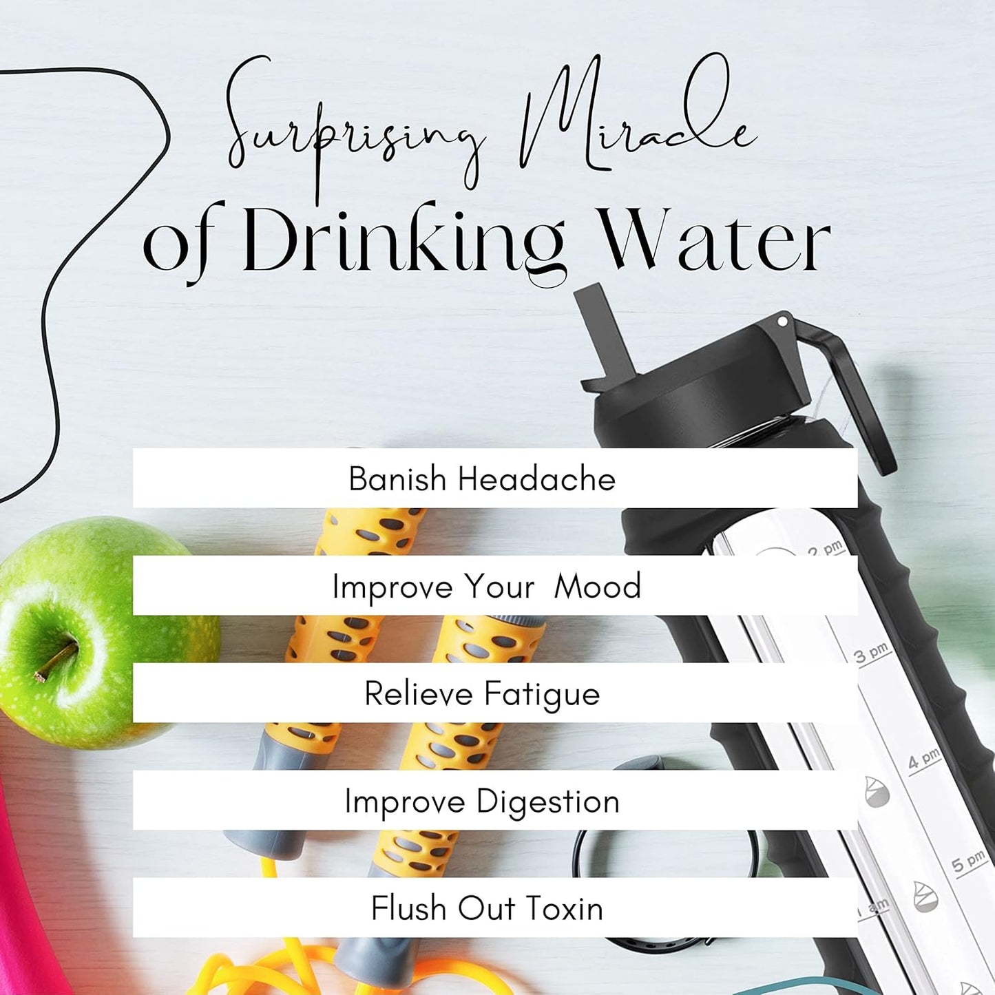 32 oz Glass Water Bottle with Straw Lid, Time Marker, Sleeve & Extra Lid - Motivational, Wide Mouth, BPA-Free Glass Drinking Bottle
